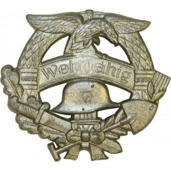 3 rd Reich Wehrfähig badge- ready for duty. Espenlaub militaria