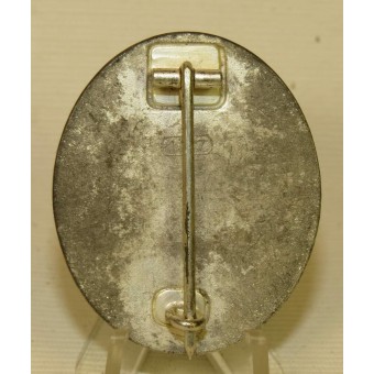 1939 Wound badge, silver class. 107 marked, zinc. Espenlaub militaria