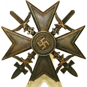 Spanisch Kreuz in Bronze mit Schwertern. Spanian cross with swords, bronze. Espenlaub militaria