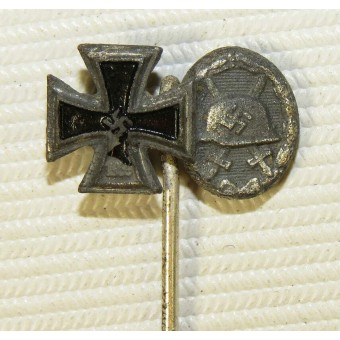 Miniature  EK2  and wound badge. Espenlaub militaria