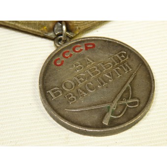 USSR, medal for combat service. Type 1 var 3, number 86332, 1942 year. Espenlaub militaria