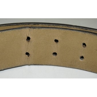 German Preßstoff artificial leather made belt, black, end of the war. Espenlaub militaria