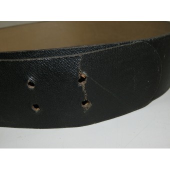 German Preßstoff artificial leather made belt, black, end of the war. Espenlaub militaria