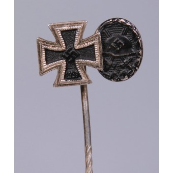 1939 Iron cross and wound badge miniature 9 mm. Espenlaub militaria