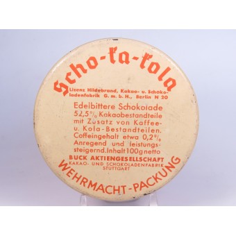 An empty can of Schok-ka-kola. Buck Aktiengesellschaft. Espenlaub militaria