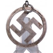 Solid swastika in a circle. Sterling silver