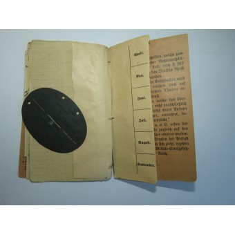 WW1 Alsatian German Soldiers paybook and ID tag, Karl Bieth. Espenlaub militaria