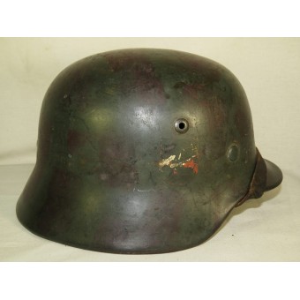 German Wehrmacht Heer M 35 camo double decal helmet. Espenlaub militaria