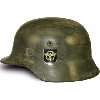 Double decal steel helmet, model 1935 for combat police units, SE66. Espenlaub militaria