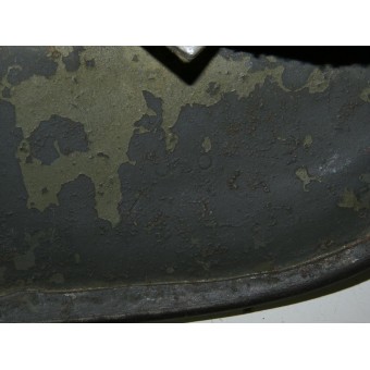 M 35 double decal Ostfront (33 Infanterie Rgt) helmet in field depot repaint. Espenlaub militaria