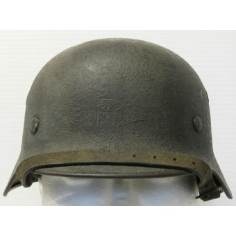 Luftwaffe steel helmet ET62 Lot No. 846. Sawdust two shades camo.. Espenlaub militaria