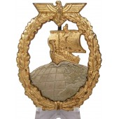 Badge of the Kriegsmarine auxiliary fleet Hilfskreuzer-Kriegsabzeichen - C.E. Juncker