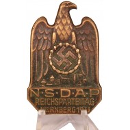 3rd Reich 1933 NSDAP Reichsparteitag Nürnberg Badge