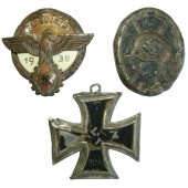 Set of three awards of the 3rd Reich. Iron Cross 1939 Deumer, round 3