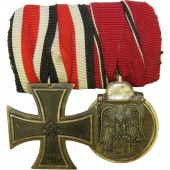Award bar with Schinkel type Iron cross 1939, second class, marked SW and Winterschlacht im Osten medal