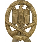 German Army Wehrmacht Heer or Waffen SS General assault badge -  Allgemeine Sturmabzeichen. Silvered zinc