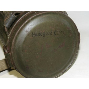 Waffen SS or Wehrmacht Heer late war issue M 39 gasmask canister. Espenlaub militaria