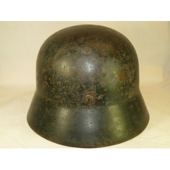 Wehrmacht Heer, German Army M 35 Steel helmet, NS 62 marked, single decal. Espenlaub militaria