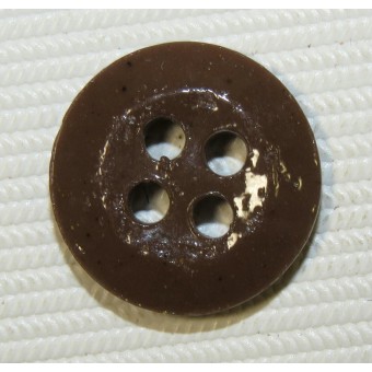 Ceramic brown button, 14 mm.. Espenlaub militaria