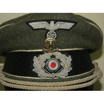 German officers field visor hat-17th infantry regiment in Wehrmacht. Espenlaub militaria