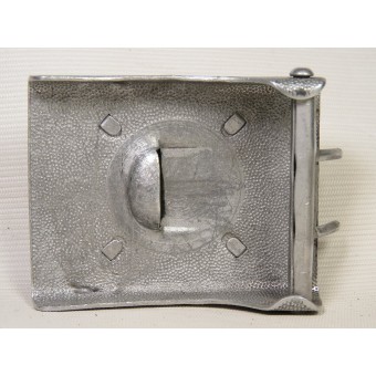 Wehrmacht Heer Parade aluminum belt buckle with a medallion and leather belt. Espenlaub militaria