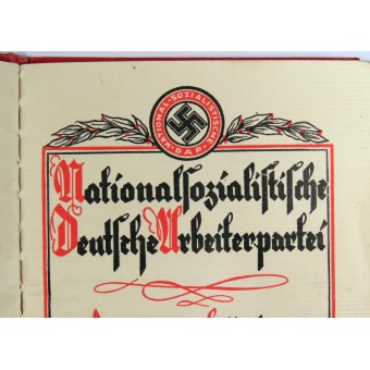 N.S.D.A.P member book issued in May 1936 in the name of Emil Rüff. Espenlaub militaria