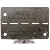 Personal ID tag of a prisoner of war in a Oflag IV D