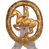 3rd Reich Horse Riding Badge in gold - L.Chr.Lauer
