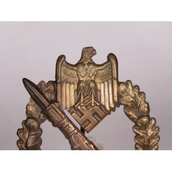 Infanterie Sturmabzeichen Wiedmann - Bronze, Lily Pad Hinge. Espenlaub militaria