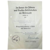 Set of 2 Award documents to Luftwaffe Medical Unteroffizier