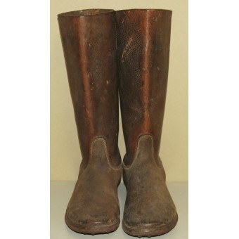 Early brown leather boots of the Wehrmacht, Luftwaffe, or Waffen SS. Espenlaub militaria