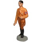 The Adolf Hitler figurine in early brown uniform with moving hand, Elastolin