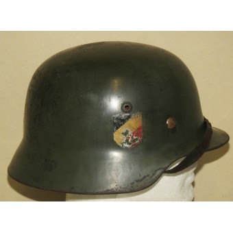 Wehrmacht m35 NS64/E.084 Steel helmet, complete, double decal. Espenlaub militaria