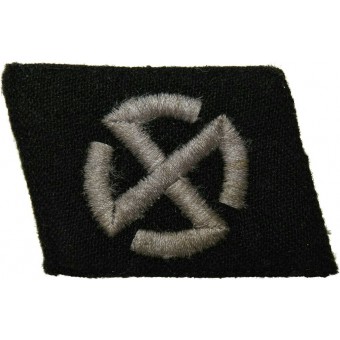 11 Waffen SS Division Nordland collar tab, circa 1944 year, earlier type with fat type Sonnenrad. Espenlaub militaria