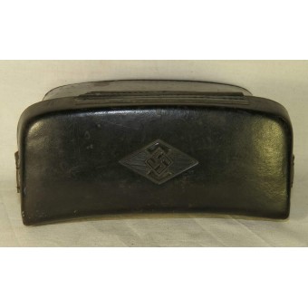 Hitler Jugend black leather medical pouch. Espenlaub militaria