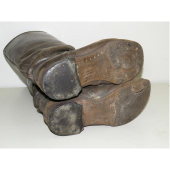 Soviet pre WW2 tleather long boots in size 37. Espenlaub militaria