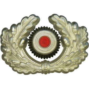 Wehrmacht Heer Aluminum wreath cockade for visor hat. Espenlaub militaria