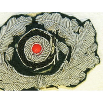 Wehrmacht Heer Aluminum wreath for visor hat, bullion embroidered. Espenlaub militaria