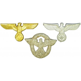 The set of three 3rd Reich hat eagles. Espenlaub militaria