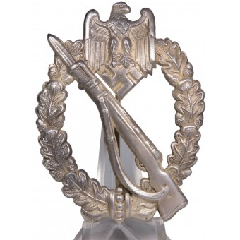 Infanteriesturmabzeichen in Silber Otto Schickle. Super nice zinc badge. Espenlaub militaria