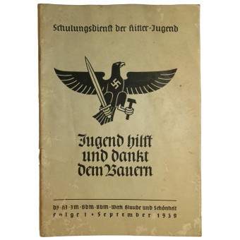 German youth  helps and thanks the farmers- Propaganda teaching book for HJ. Espenlaub militaria