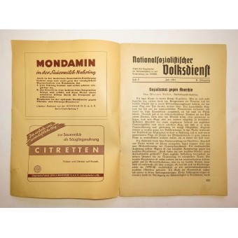 Monthly issue of NSDAP. July 1941 Nationalsozialistischer Volksdienst.. Espenlaub militaria