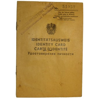 Austrian ID Card for period of allied occupation. Espenlaub militaria