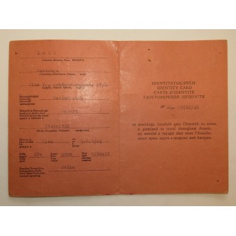 ID card Allied travel permit Nr. 664139, Loew Gertrude. Espenlaub militaria