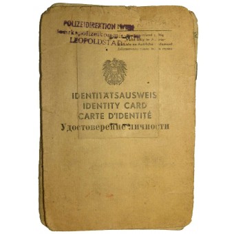 Identity Card, moving inside of occupied Austria after WW2. Espenlaub militaria