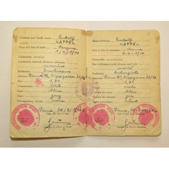 Identity Card Nr. 6/49299/46, Rudolf Happel- Austria. Espenlaub militaria