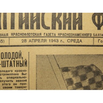 Red Banner Baltic Fleet newspaper, 28. April 1943. Espenlaub militaria
