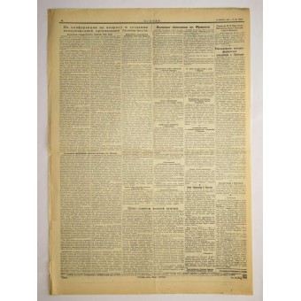 Russian newspaper PRAVDA-Truth - Газета Правда August,23 1944. Espenlaub militaria