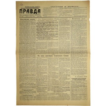 Soviet propaganda newspaper PRAVDA  - Truth  August, 05  1944. Espenlaub militaria