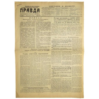 Soviet propaganda newspaper PRAVDA  -Truth.  August, 16  1944.. Espenlaub militaria